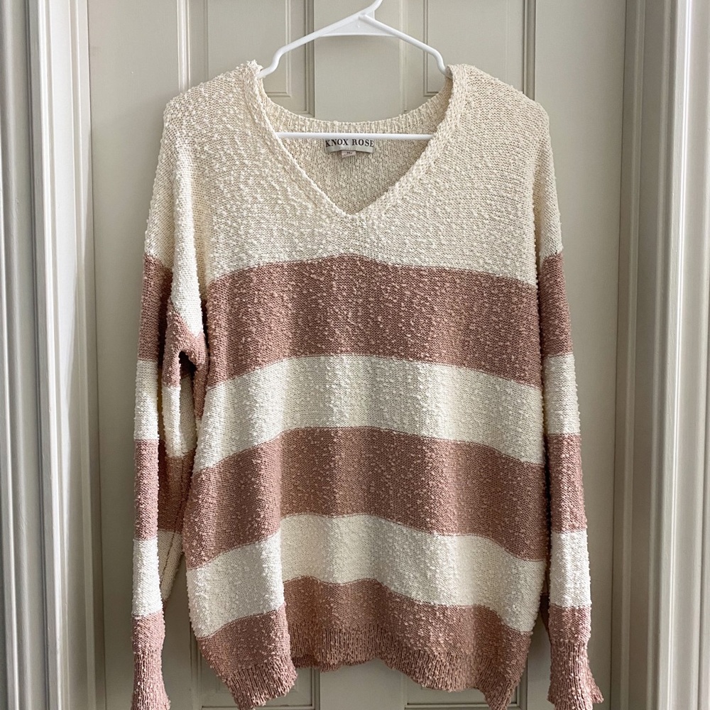 Blush striped sweater